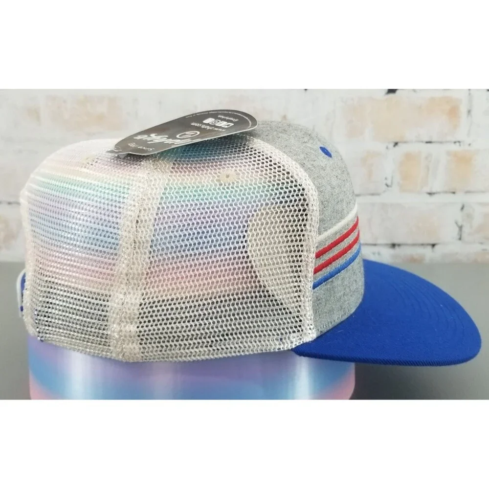 NWT Zephyr University of Kansas Jawhawks Gray/Blue/White Snapback Hat/Cap Mesh